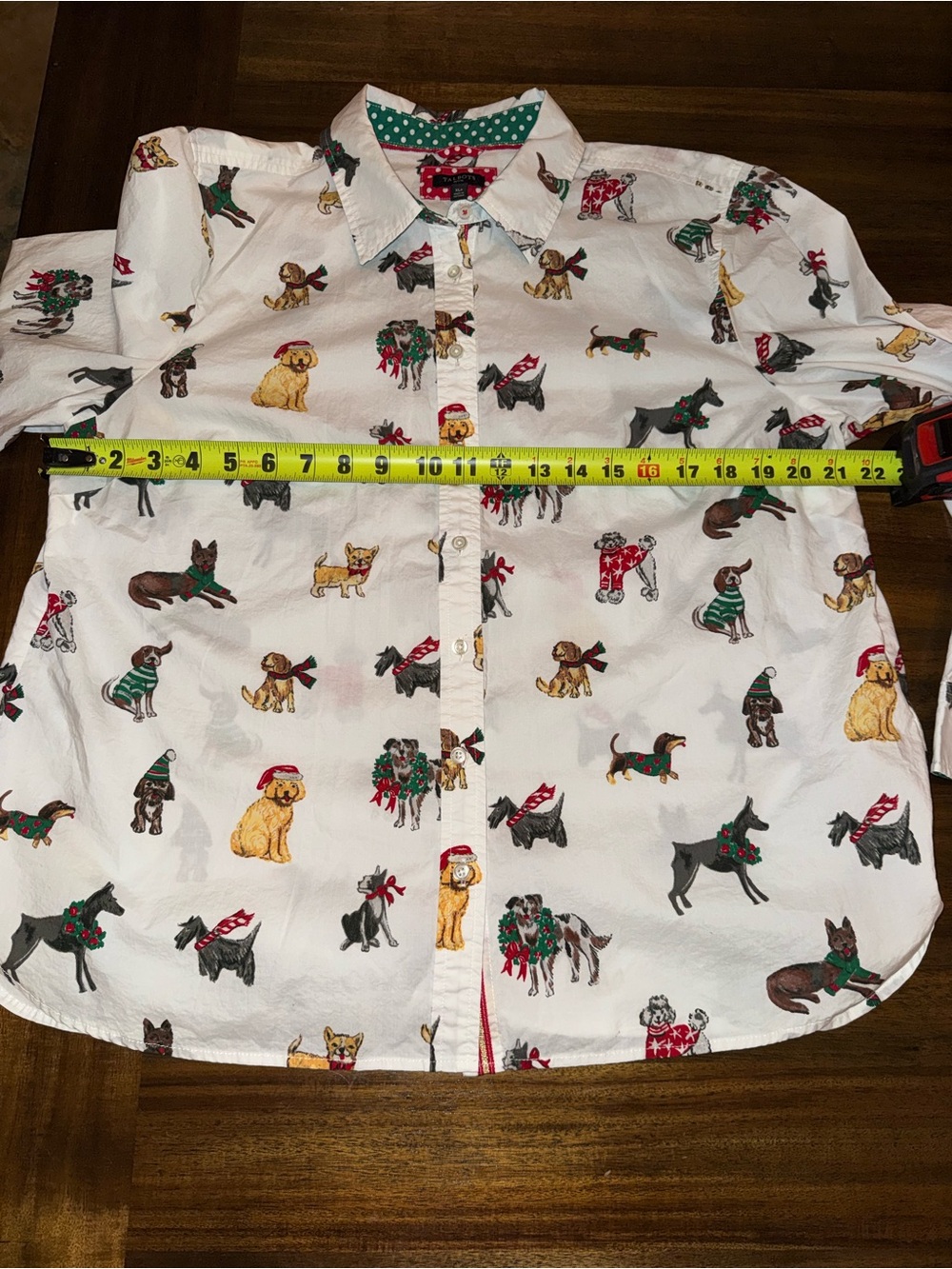 Talbots White Button-Up Shirt with Playful Dog Print - Picture 11 of 12